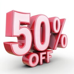 A red sign with the number 50 on it and the word "off" written below it