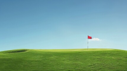 Green Field With Flag
