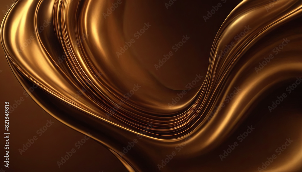 Poster a brown background featuring dynamic wavy lines creating a sense of movement and energy