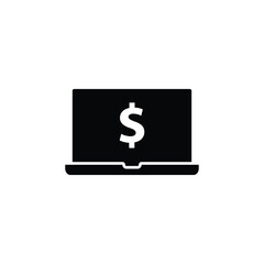 investing  laptop with dollar icon vector 