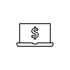 Obraz premium investing laptop with dollar icon vector 