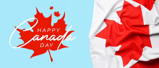 Flag of Canada on blue background