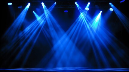 Blue Stage Lights created with Generative AI Technology, ai, generative