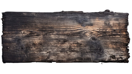 Burnt wooden plank