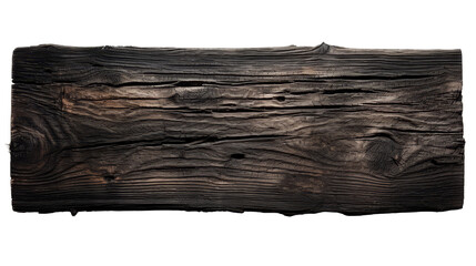 Burnt wooden plank