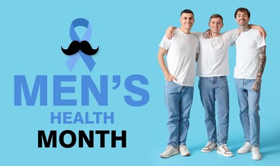 Banner for Men's Health Month with young guys