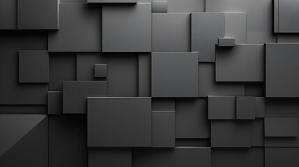 Black 3d geometric pattern background