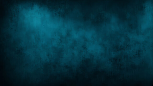 dark blue background texture with black vignette in dark elegant teal color wall 