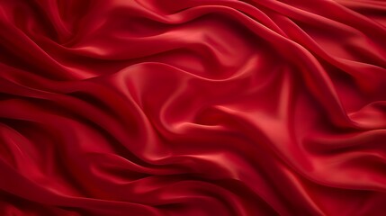 Obraz premium Red crumpled silk fabric, wrinkled silk cloth.
