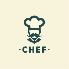 vector chef logo with a simple and minimalist style