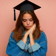 Frustrated graduate girl