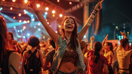 Obraz premium Concert Magic: A Massive Audience Enjoys the Music