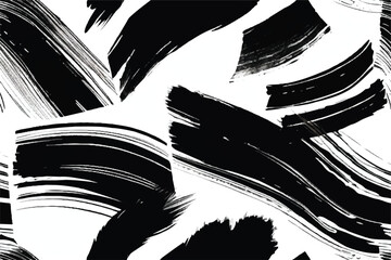 Black Brush strokes isolated on white background. Brush strokes grunge background. Vector brush stroke texture. Distressed uneven grunge background. Black ink, paint splatter.
