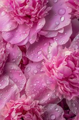 Pink Flower Close Up With Water Droplets