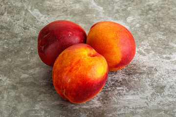 Ripe sweet juicy fresh red nectarines