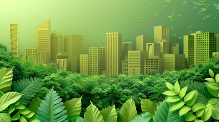 Urban Cityscape Surrounded by Trees