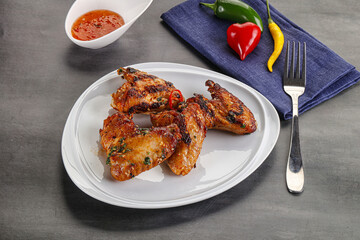 Buffalo grilled chicken wings barbecue