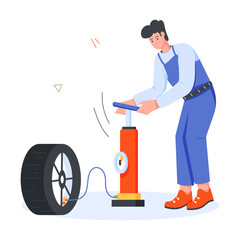 Set of Vehicle Service Flat Illustrations 

