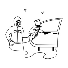 Handy Pack of Car Mechanics Flat Illustrations 

