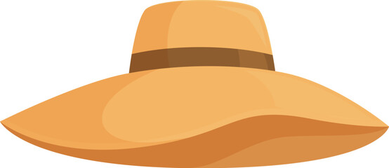 Charming vector graphic of a stylish widebrimmed hat, perfect for fashion concepts