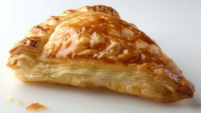 A flaky turnover filled with warm apple symbolizing the quarks which are bound together by the strong nuclear force mediated by gluons.