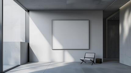 Frame & poster mockup in modern living room. 3d rendering