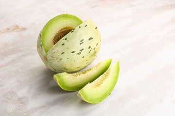 Ripe sweet and juicy dalmatian melon