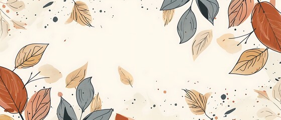 Aesthetic Hand Drawn Floral Leaf Background Illustration for Design Projects
