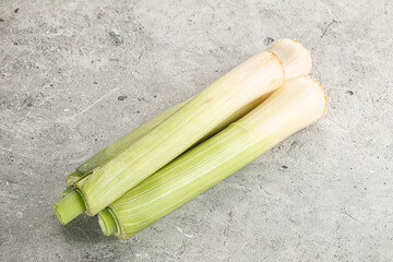 Raw natural ripe organic leek onion