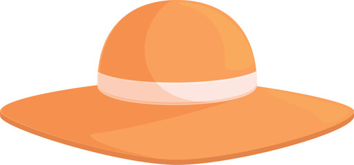 Digital illustration of a stylish orange summer hat suitable for fashion designs