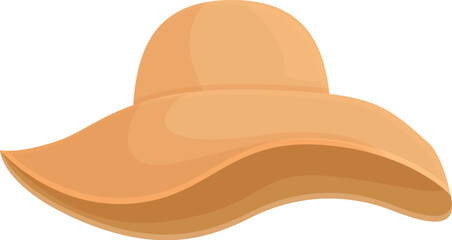 Vector illustration of a stylish widebrimmed sun hat perfect for fashion and travel designs