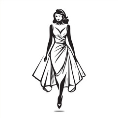 Woman or ladies dress silhouette vector illustration