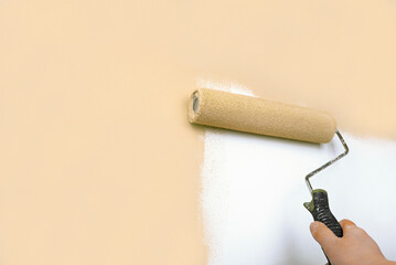 close up of  the decoration paint the wall in trendy color