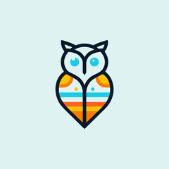 owl design logo concept, vector