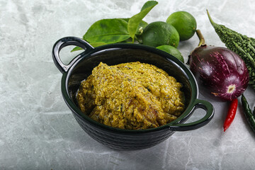 Indian cuisine - pork masala sauce
