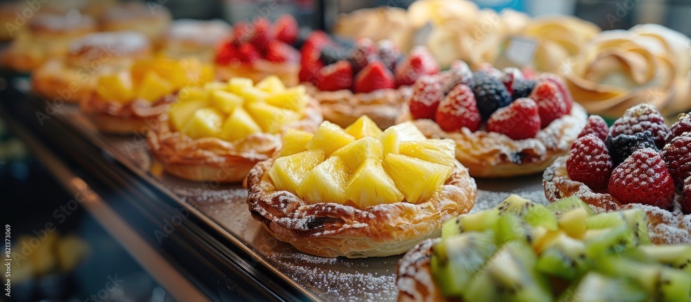 Poster assorted pastries display case