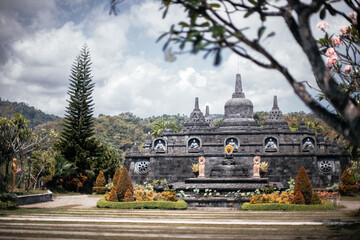 Landscape with buddhist temple in Indonesia, Bali