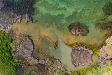 Iznik Lake in Bursa, Turkey. Iznik is beautiful town of Bursa City. Drone shot.