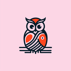 owl design logo concept, vector