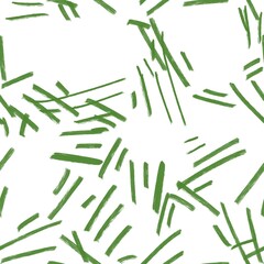 Seamless abstract textured pattern. Simple background with green lines on white. Digital brush strokes. Design for textile fabrics, wrapping paper, background, wallpaper, cover.