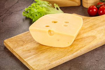 Gourmet Maasdam cheese with hole