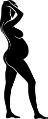 Silhouette of pregnant woman nude