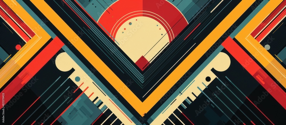 Poster colorful abstract background with lines and shapes