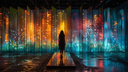 An immersive art installation that invites viewers to interact with industrial-scale green technology through a combination of sensory