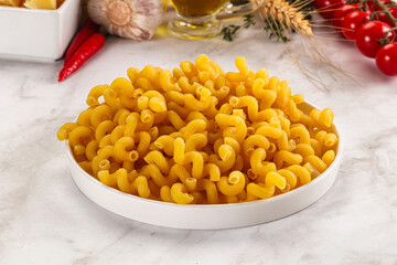 Italian cuisine - dry cellentani pasta