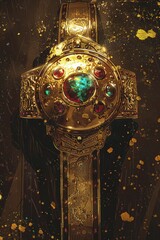 Fototapeta premium Luxurious Golden Boxing Belt Artwork for Elegant Mobile Wallpaper