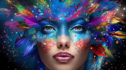 collage art with woman 