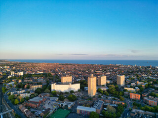 Aerial View of Portsmouth City Centre, England United Kingdom. May 15th, 2024