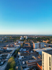 Aerial View of Portsmouth City Centre, England United Kingdom. May 15th, 2024
