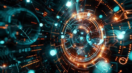 Obraz premium datum, abstract, technology, background, concept, futuristic, communication, connection, ai, digital, cyberspace, innovation, cyber, science, computer, modern, network, tech, artificial intelligence, 